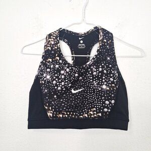 Nike Diamonds Graphic Sports Bra Sz L Racerback Removable Pads Workout Grunge